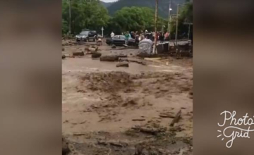 ახალდაბასთან, წყალდიდობის გამო, ცენტრალური გზა ჩაიკეტა